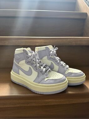 Jordan Women's High-Top Sneakers in Lavender and Cream